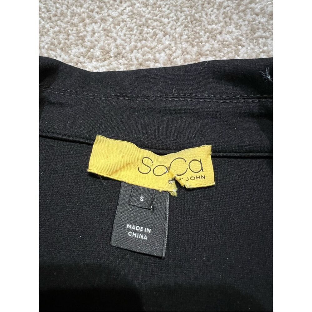 St John Soca women black jacket belted snap size S - Picture 5 of 12
